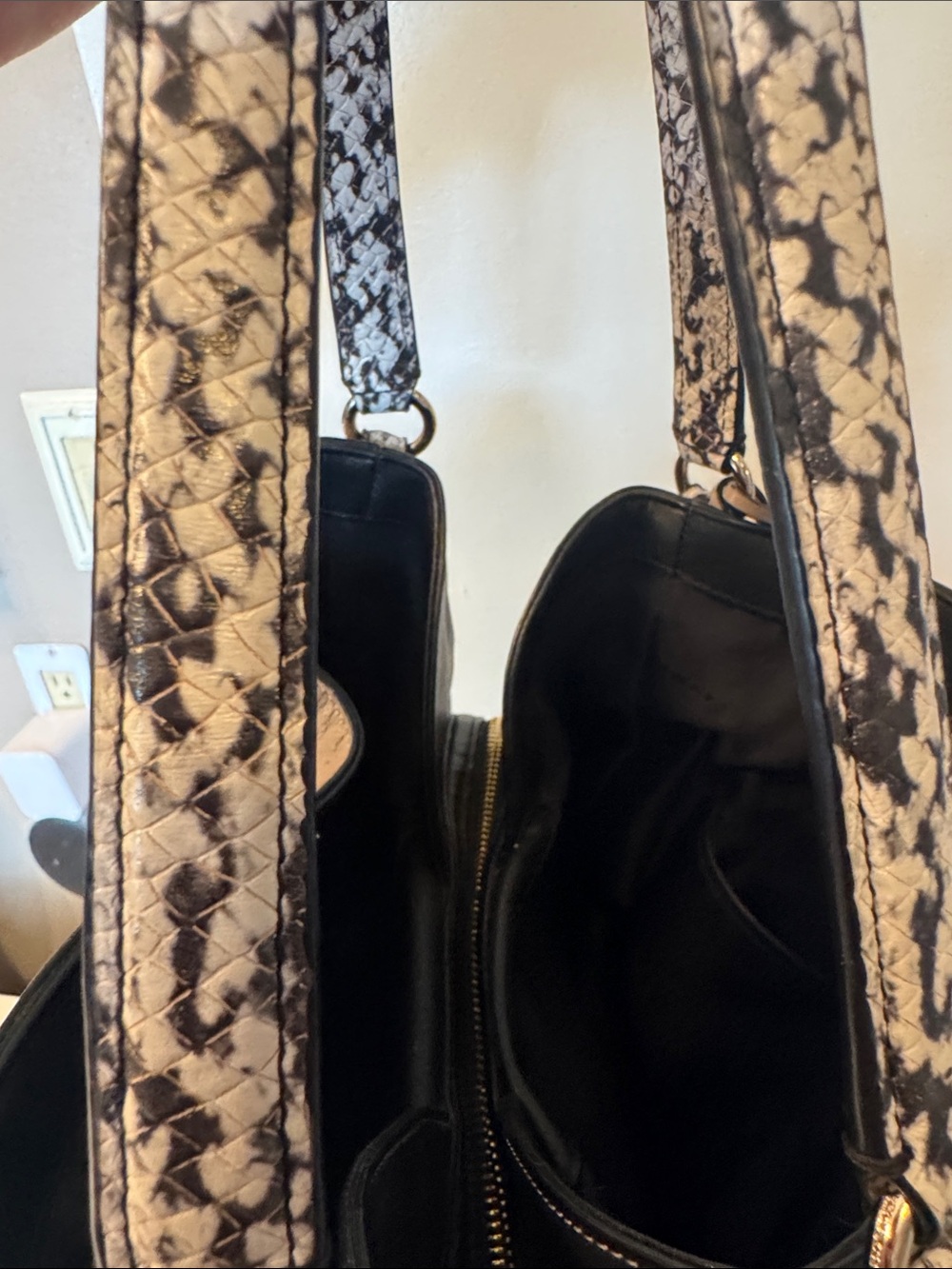 Coach Edie Taupe and Black Leather Hobo Bag - Picture 4 of 4